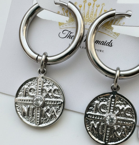 #IXN silver earrings